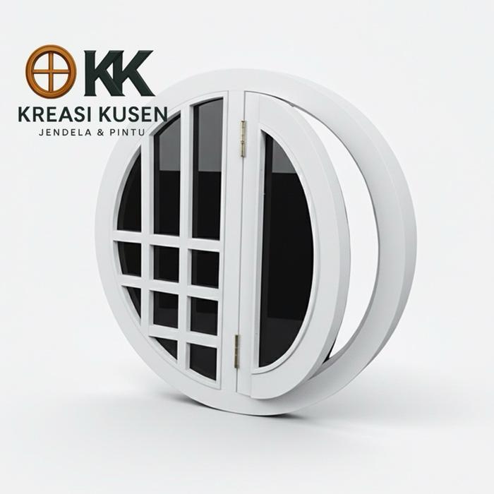 Jendela Bulat Aetestics Kusen Jendela Bulat Bahan Kayu Jati