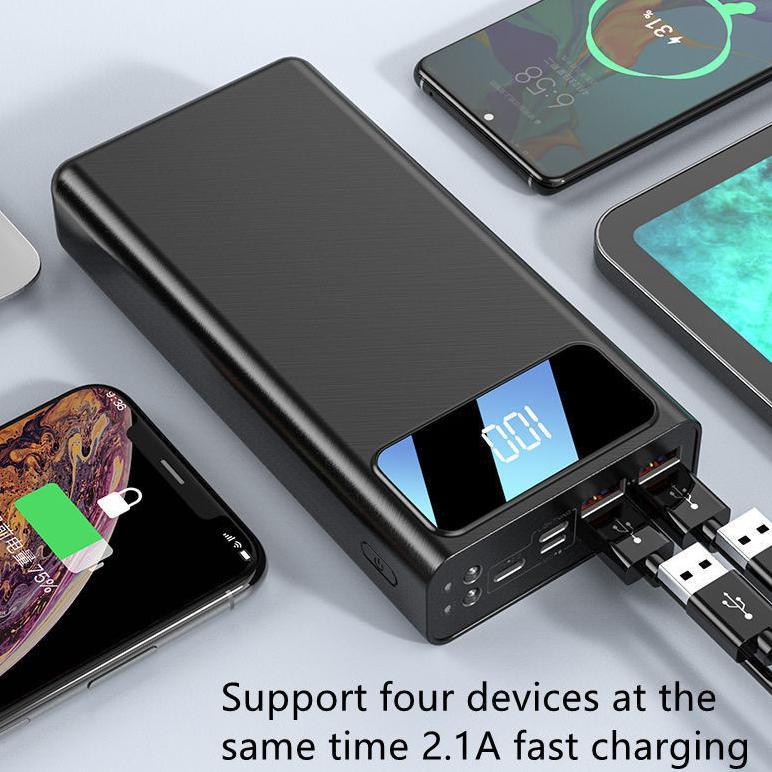 Terbaru 60000Mah Powerbank Fast Charging Full Capacity 4 Usb Charge Ports Pd Fast Charging Power Ban