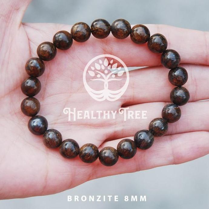 Gelang Batu Natural Kristal Bronzite untuk Energy Grounding