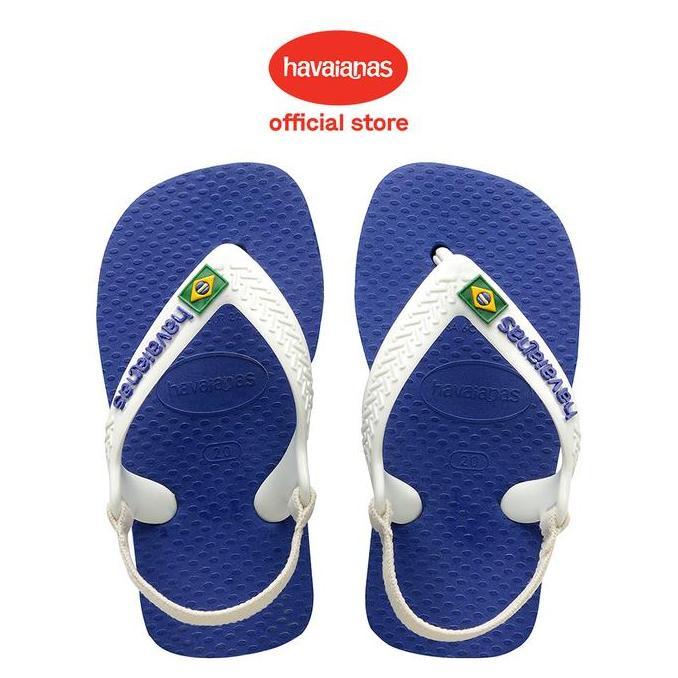 Havaianas Brasil Logo Marine Blue Baby Sandals - Sandal Anak