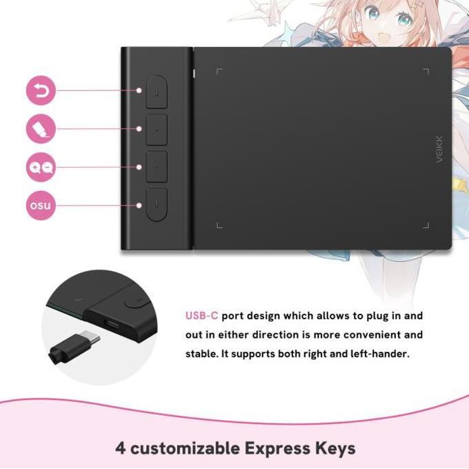 VEIKK VK430 Digital Graphic Drawing Pen Tablet OSU Altr S640 VK640 A30