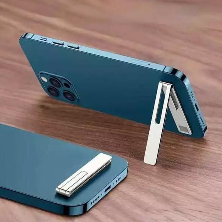 hot sale tipis banget stand stainless metal holder hp ultra-slim phone stand self-adhesive folding s