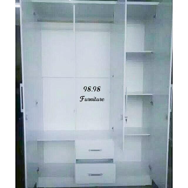 TOPPAN Lemari Pakaian Putih 3 Pintu Milea-Lemari Pakaian 3 Pintu Medan