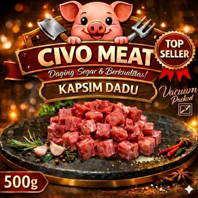 Kapsim Babi Potong Babi Kecap / Dadu 500gr Frozen Non Halal