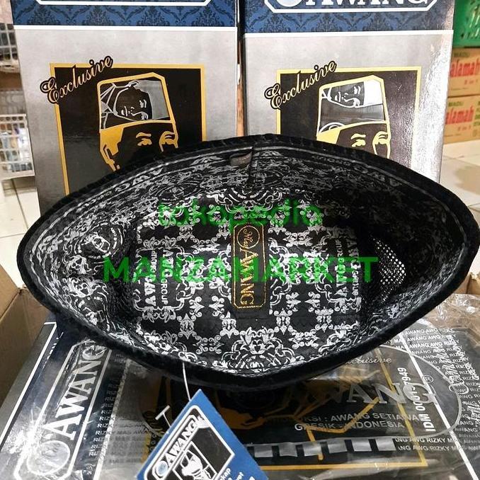 Songkok Peci Kopiah Nasional Presiden Awang & Rahmat Ac Polos Hitam Tinggi 9 Ukuran 5-9 GT