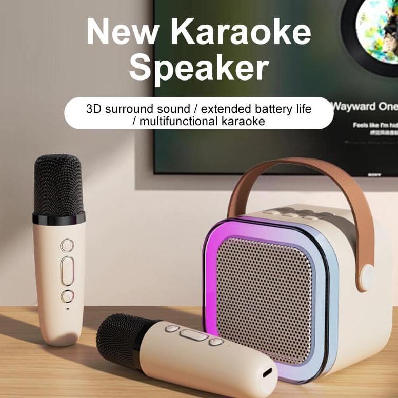 Cuci Gudang Speaker Bluetooth Karaoke Wireless Microphone 2Pcs/Set High End Karaoke Speaker Rgb Ligh