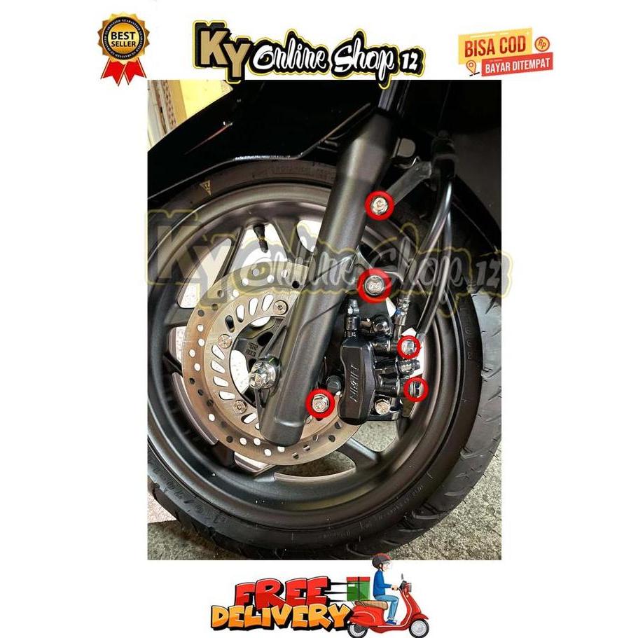 Baut Breket + Baut Breket Rem Banjo Model 2 Kaliper Depan Pcx 160