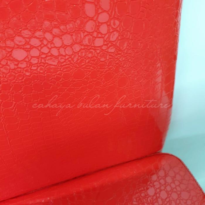 MEJA MAKAN KACA TEMPERED KURSI 4 MERAH / HITAM