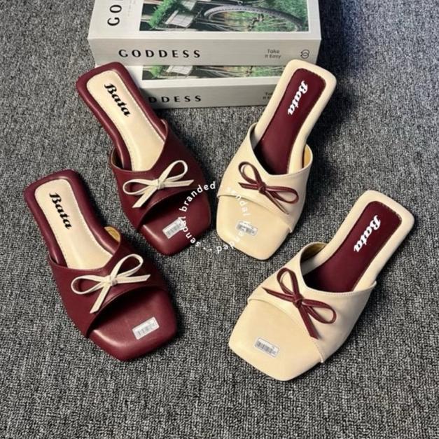 TERMURAH Sandal Wanita Bata sendal teplek casual platform Kekinian pita flat shoes cewek