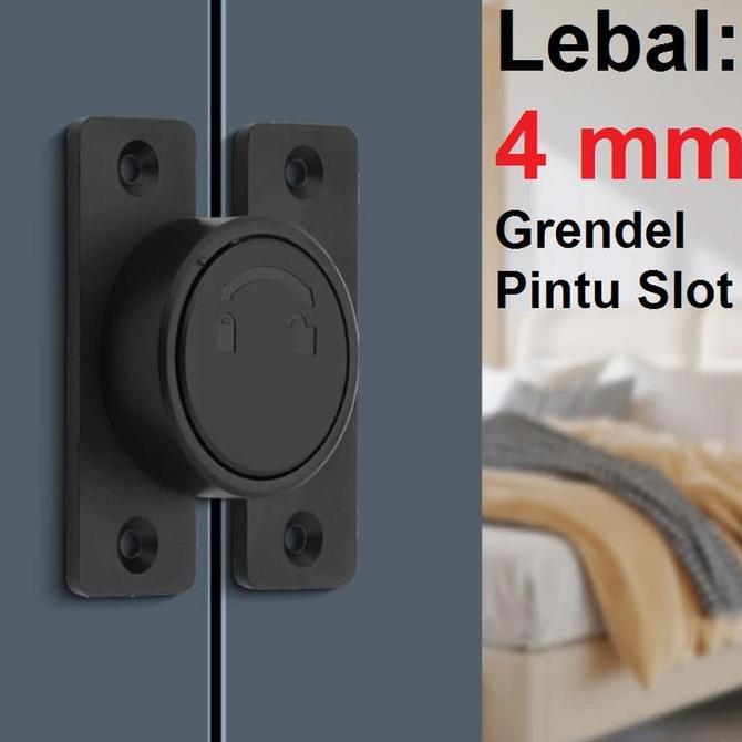 VIWIUWIU Kunci Pintu Grendel Gembok Putar Rotary Selot Logam Set Paket Pintu Geser Aluminium Kayu Ke