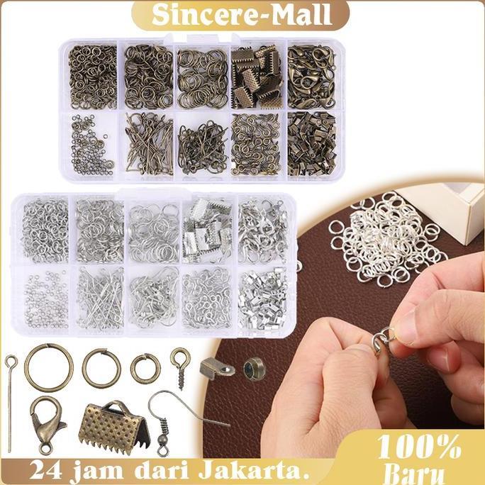 DIKARTELLA 690 Pcs Perlengkapan Gelang Mutiara Kait Lobster Paket Diy Manik Manik