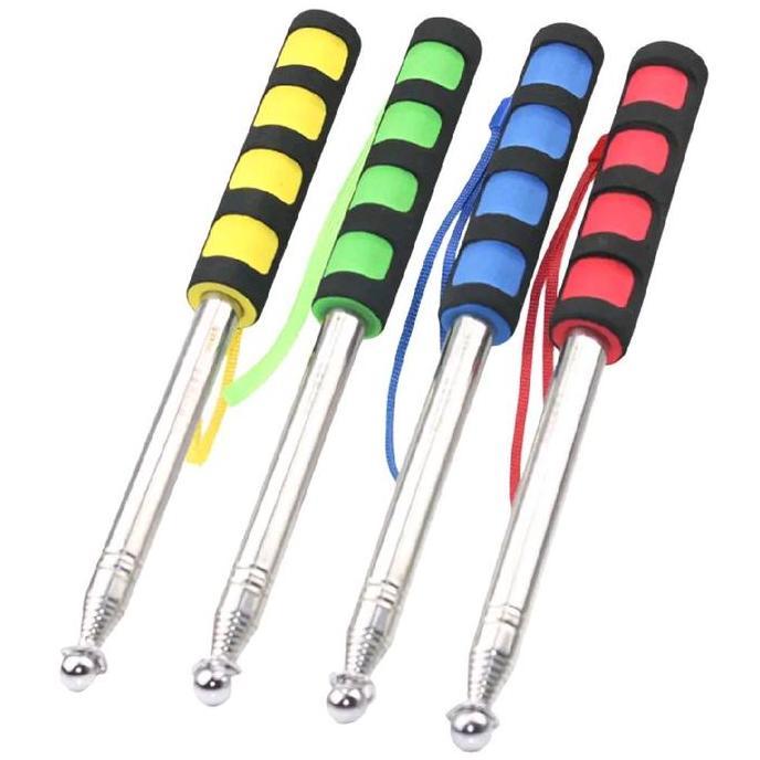 Tiang Bendera Portable Baja Tahan Karat Teleskopik 2 Meter Biru Merah Stainless Steel Adjustable unt