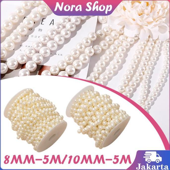 DIKARTELLA 5M Mutiara Manik Dekorasi Rumah Hiasan Pernikahan Pesta Aksesoris Mutiara Manik