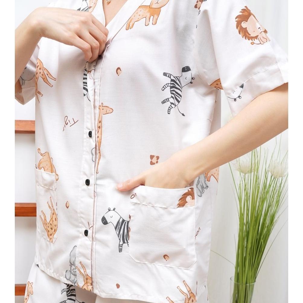 OFFICIAL WHY.LABELLE setelan baju tidur piyama katun Jepang celana panjang