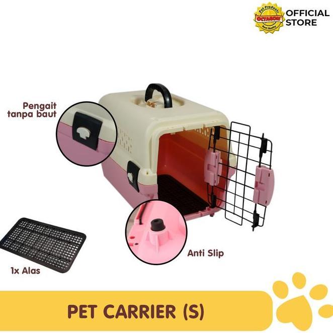 Pet Carrier Octagon Ukuran S M L Pet Cargo Travel Kucing Anjing