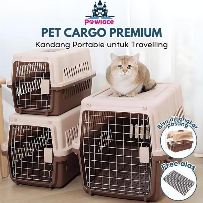 Pawlace Pet Cargo Jumbo Anjing Kucing 3 Ukuran Kandang Travel Anjing Besar Cargo Kucing Pet Travel B
