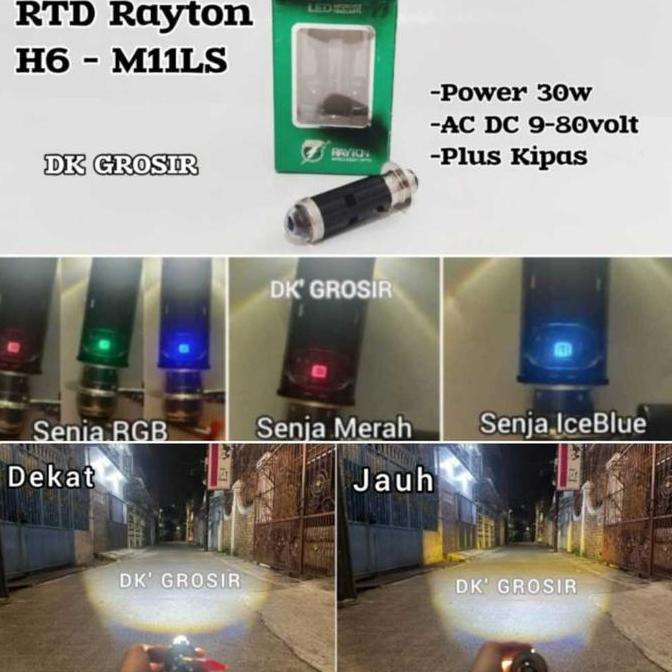 RTD M11Z & M11LS - Lampu Utama H6 RTD Rayton plus senja RGB Jauh Dekat D3 Putih Kuning M11Z LS10 LS2