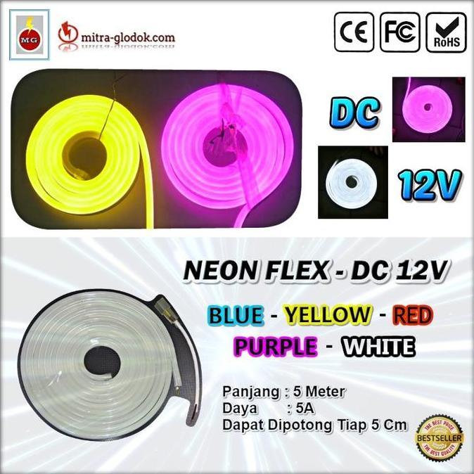 TERBARU - NEON FLEX DC 12V - PANJANG 5M | HURUF TIMBUL ADVERTISING - C8