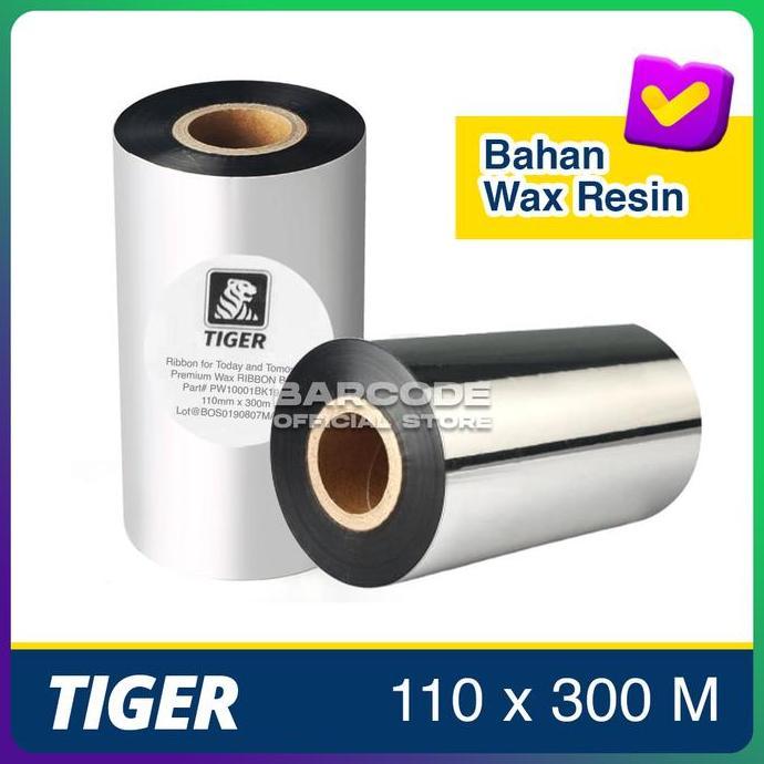 Ribbon Barcode Wax Resin Ukuran 110 x 300 Meter | 110x300 m Terlaris