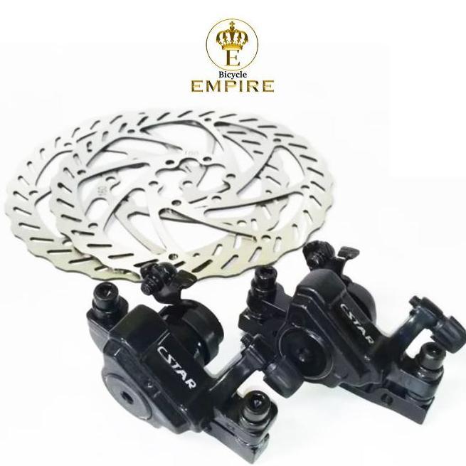 Rem Cakram Sepeda Disc Brake Set CSTAR Mekanik Kaliper Rotor piringan