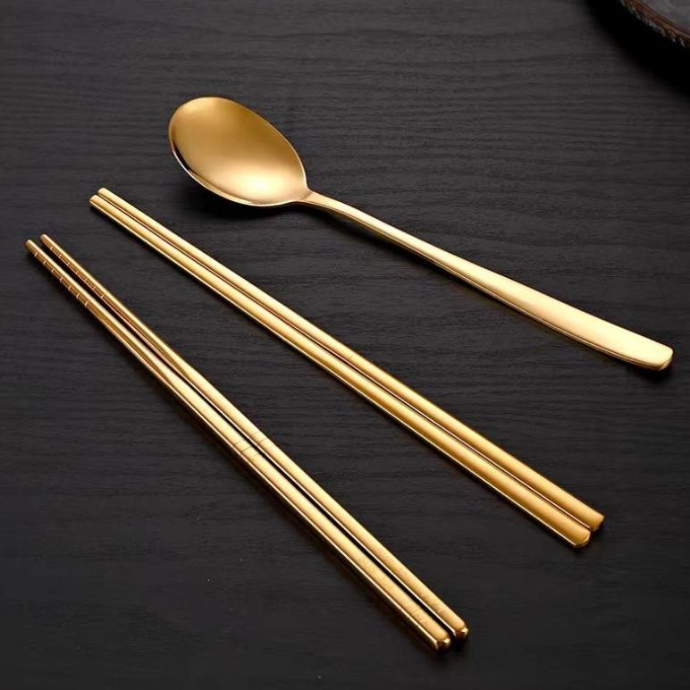 PREMIUM UHOUSE Sendok Garpu Stainless / Alat Makan Sendok Garpu Gold Silver / Set Garpu Sendok Sumpi