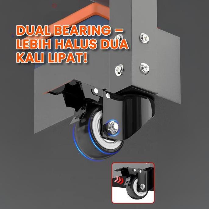 BEST PRICE - CUTA Troli Bengkel 3 Susun Trolley Trolly Besi Rak Tools Meja Bengkel Tool Cart Trolley