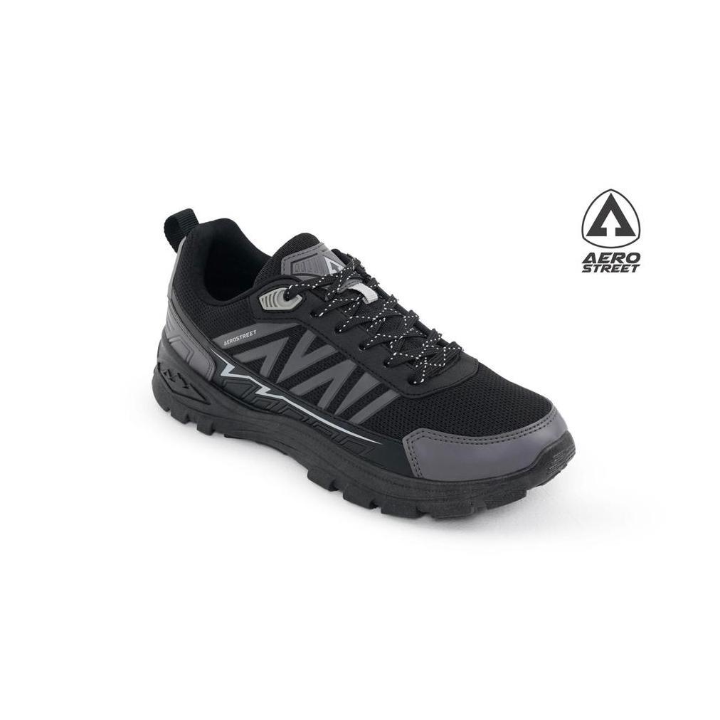 Hemat Aerostreet Trex Outdoor Shoes Unisex Hitam/Hitam/Abu Sepatu Boots Pria Wanita Sporty Aktivitas