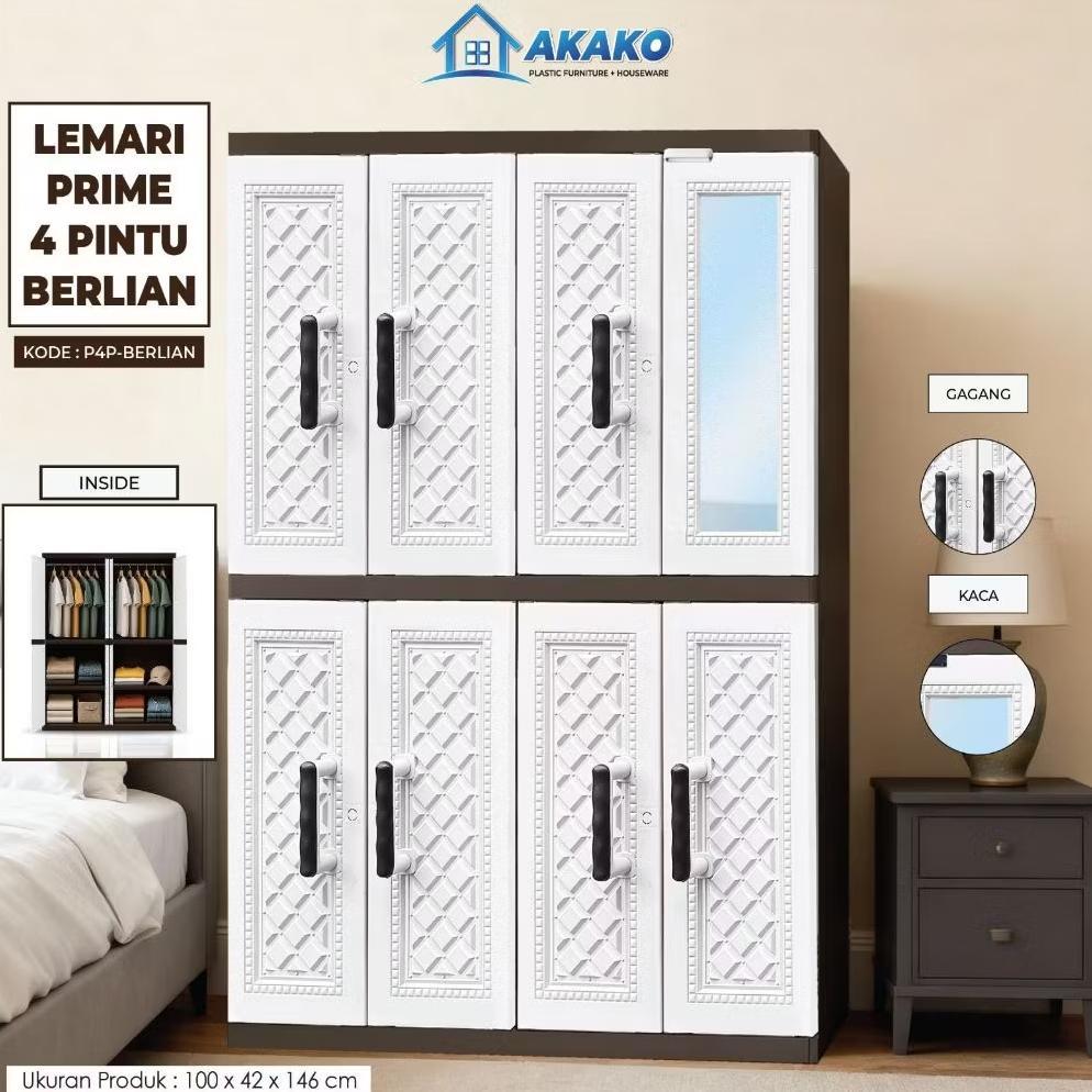 Terlaris Akako - Lemari Ultra Twin - Kabinet Plastik Multifungsi - Lemari Plastik - Almari Plastik J