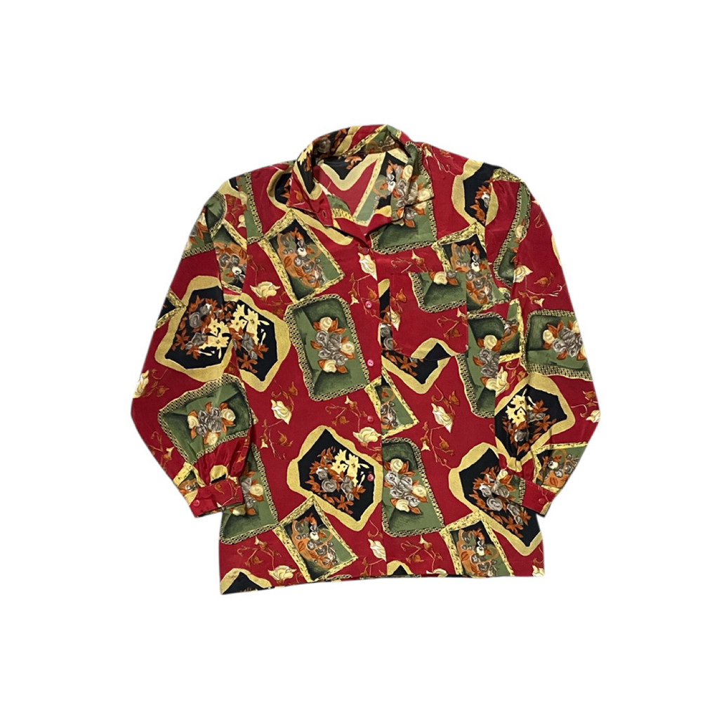 Vintage 90s Shirt Fullprint Art Single Pocket