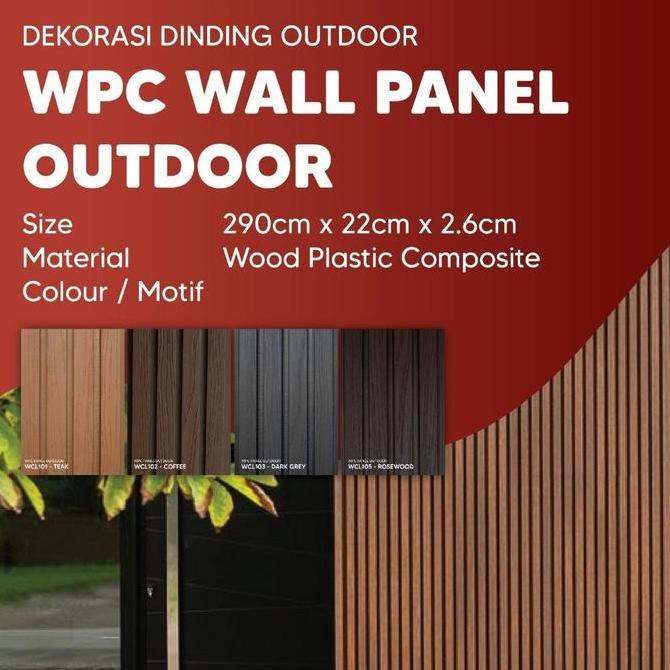 TERLARIS WALLPANEL WPC OUTDOOR / WOOD PANEL DEKORASI DINDING & PAGAR MOTIF KAYU / WPC WALL PANEL OUT