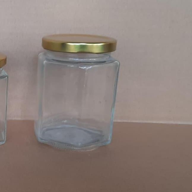 Jar kaca segi enam / hexagonal 280 ml 100% baru import