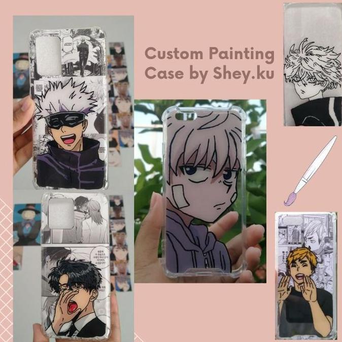 [BACA DESKRIPSI] CUSTOM PHONE CASE PAINTING ANIME by Shey.ku [OPEN