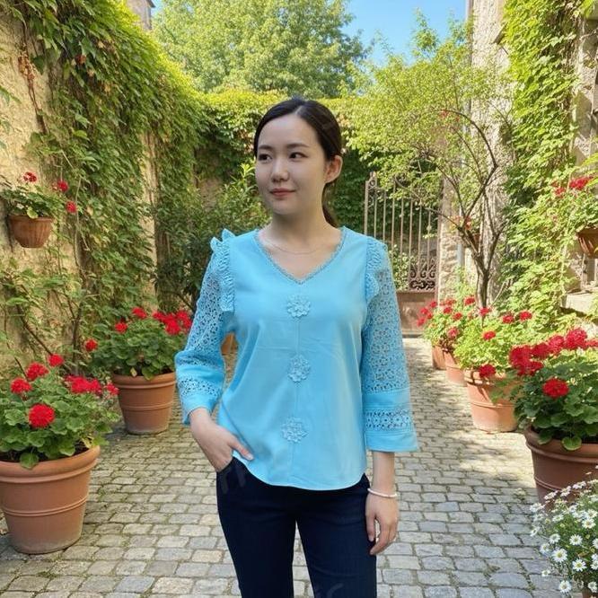 Chibi Blouse Atasan Chibi Blouse Atasan Wanita Warna Soft Premium Tinggi Quality Leher