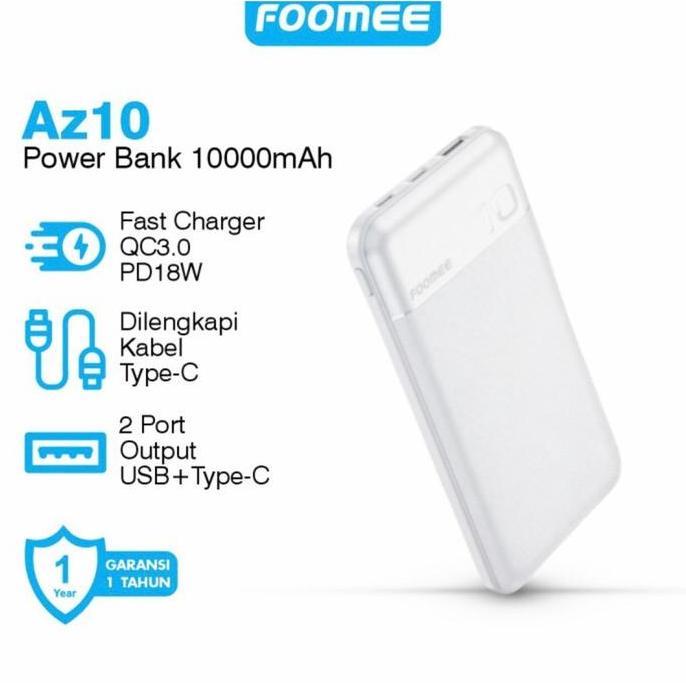 FOOMEE Powerbank RQ10 AZ10 RX10 10000mAh 2 USB Port 2.1A Interfaces