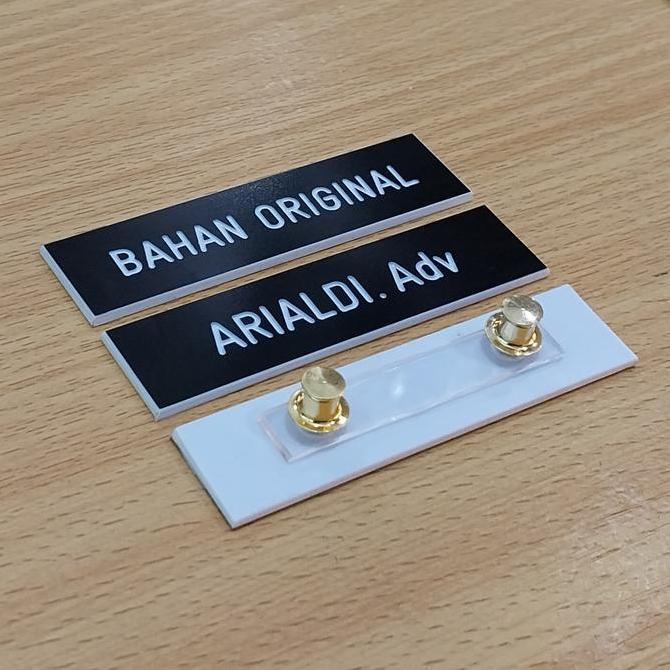 papan nama dada grafir bahan original nametag grafir/ukir original paku jambu/dandang original