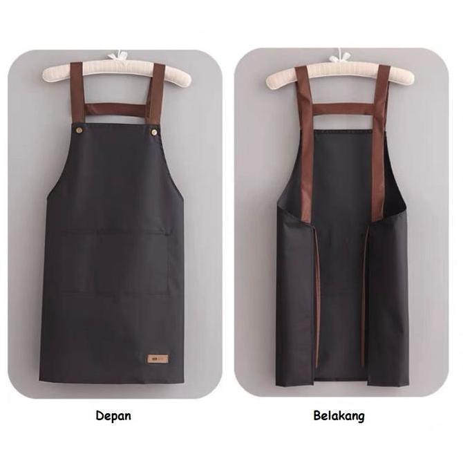 Celemek Masak Dapur Waterproof Anti Air Celemek Apron Cafe Waiter