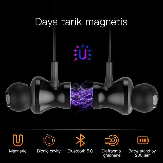 Wireless Neckband Earphone Sports Headset Bluetooth Hanging Neckband