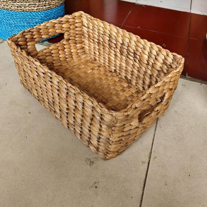 (:(:(:(] keranjang basket box eceng gondok kotak anyaman eceng gondok 25x35cm