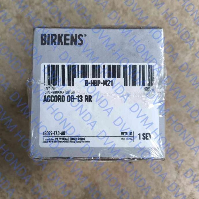 Brake Pad/Kampas Rem Belakang BIRKENS Accord CP