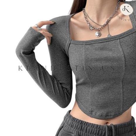 Klandestin Official Store Klandestin Official Store Croptop - Longsleeve Kaos Crop