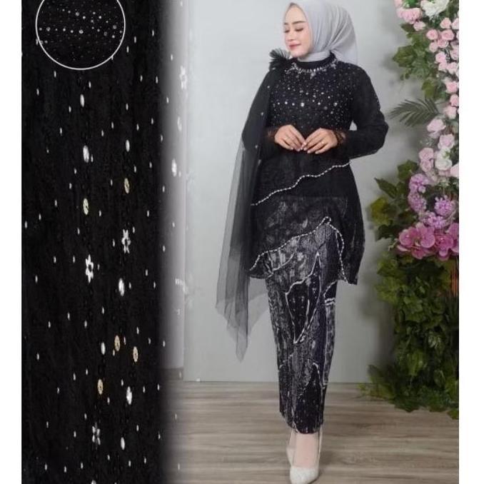 COD - Rumah Kebaya Setelan Kebaya Brukat Modern / Kebaya Selena Payet Coksu / Set Kebaya Brokat Rok 