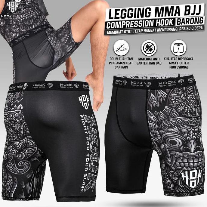 Legging MMA BJJ Compression Pants Fight Spats Hook Rock