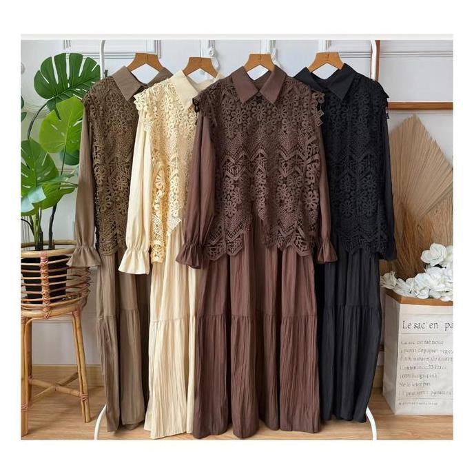 New Gamis Zoya Rompi Lepas 2208-2 Dress Wanita Baju Panjang Rompi Outfit Lebaran Promo Lebaran