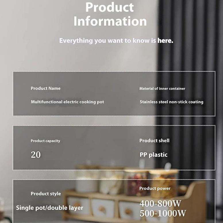 Vf-52 Panci Listrik Multifungsi Free Kukusan / Steamer Lapis Keramik Teflon  Cooking Pot - Racun Sho