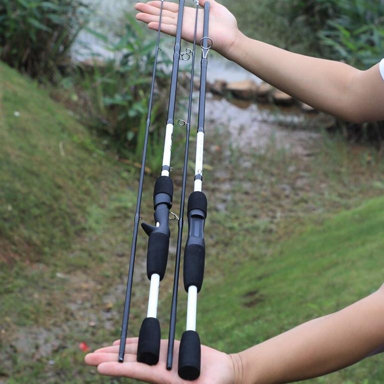 Sougayilang Pancingan Set Lengkap 1.65M/1.98M 2/4 Bagian Joran Pancing 1 Set Reel Pancing Alat Panci