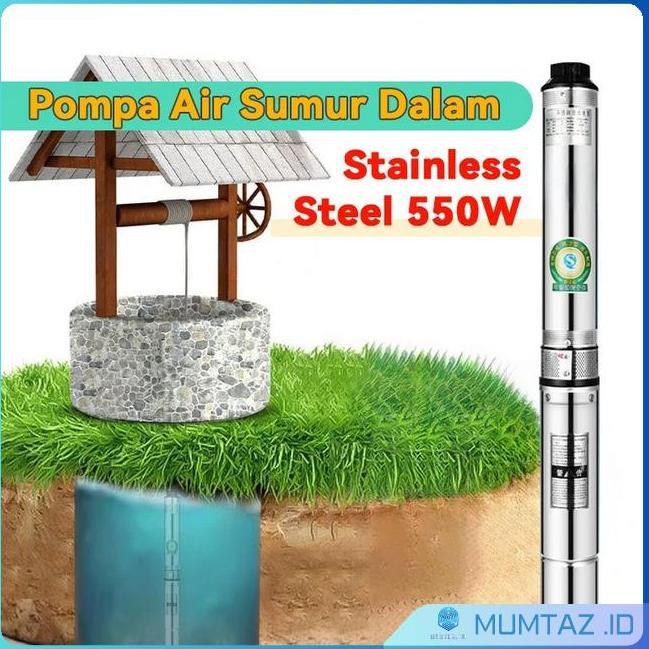 Pompa Air Satelit 1 Inch 0.75Hp Pompa Air Sumur Dalam Stainless Steel Submersible Pump Pompa Air Cel
