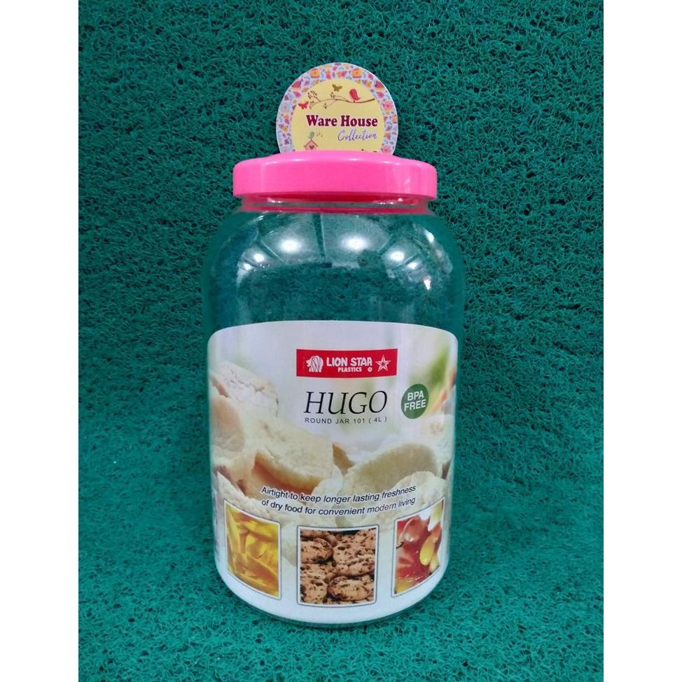 Lion Star Hugo Round Jar (3Lt) / (4 Lt) / Toples Kerupuk Kedap Udara /Toples Kerupuk Lion Star Bulat