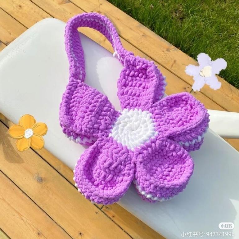 daisy totebag/crochet daisy bag/ rajut tas bunga