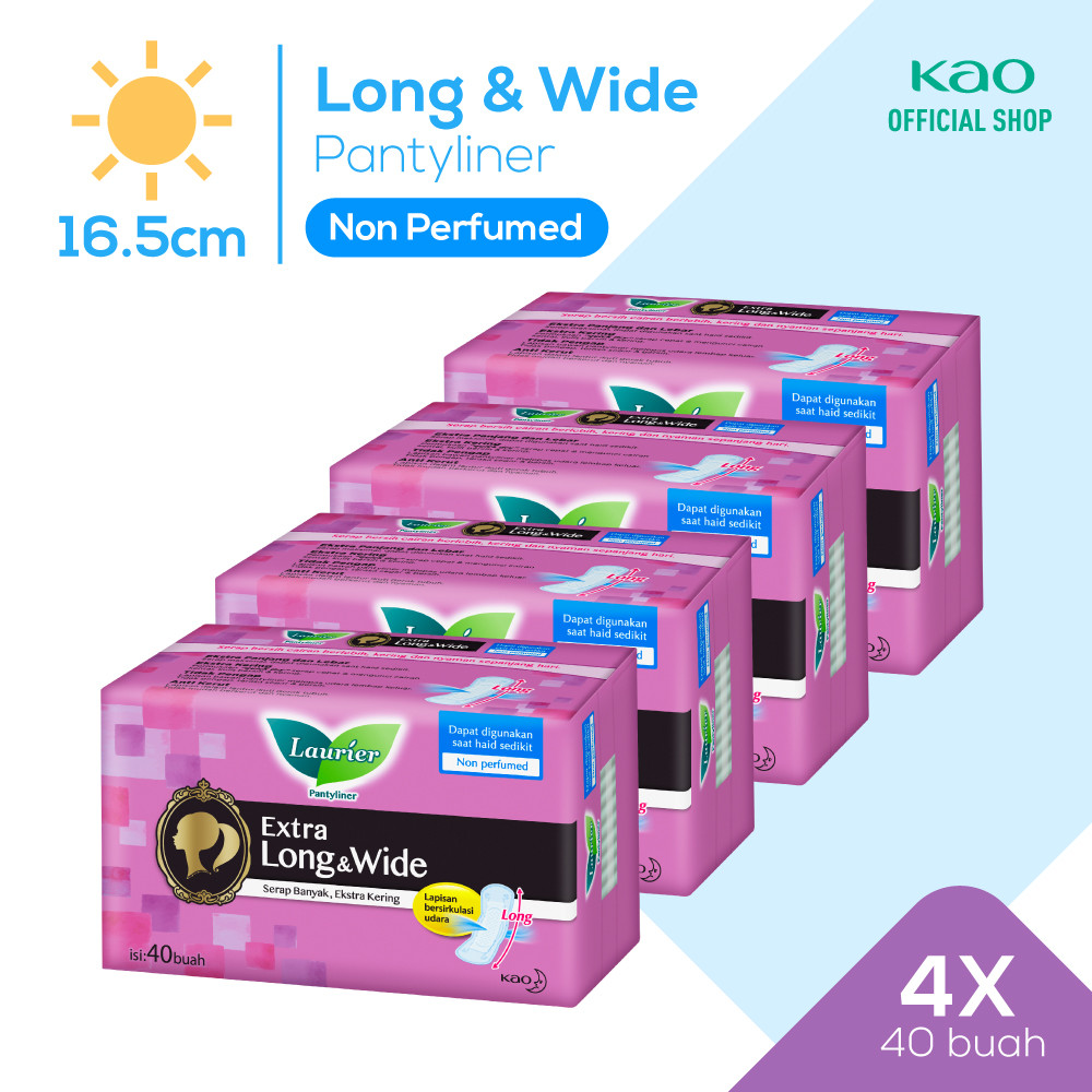 Laurier Cleanfresh Pantyliner Keputihan Breathable Extra Long and Wide Non Perfumed -Tetap Bersih & 