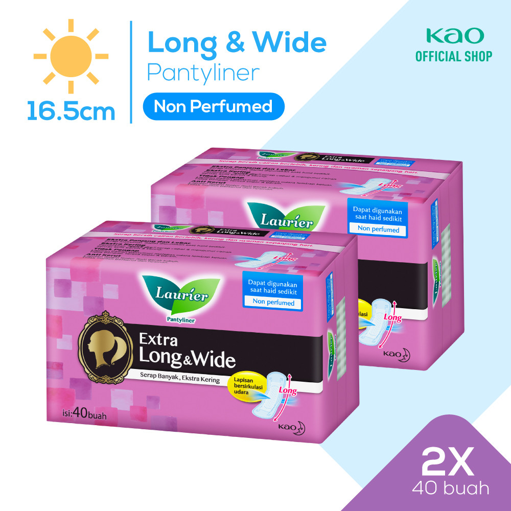 Laurier Cleanfresh Pantyliner Keputihan Breathable Extra Long and Wide Non Perfumed -Tetap Bersih & 